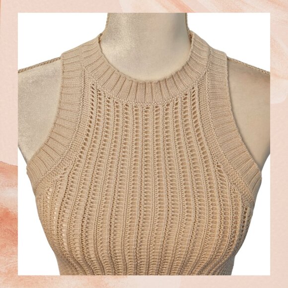 Urban Outfitters Beige Cropped Sweater Tank Top - Picture 2 of 4